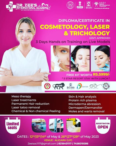 Certificate in Cosmetology, Laser & Tricology